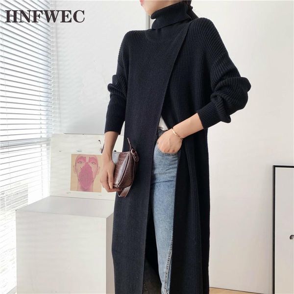 

women's sweaters long turtleneck sweater design pullover base with split fit sleeve 2021 kintted clothes famale v320, White;black