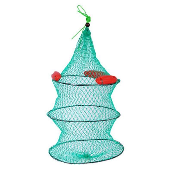 

fishing accessories automatic floating net cage folding crab crawdad shrimp minnow bait trap cast fish portable foldable network