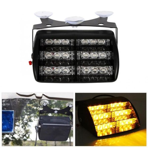 

car led strobe warning light lamp 18 leds dash emergency 3 flash lights 12v auto accessories yellow/red and blue