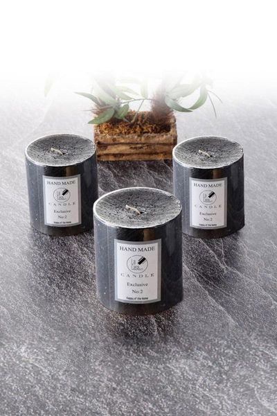 

black gilded candle small size 3'lÃ¼