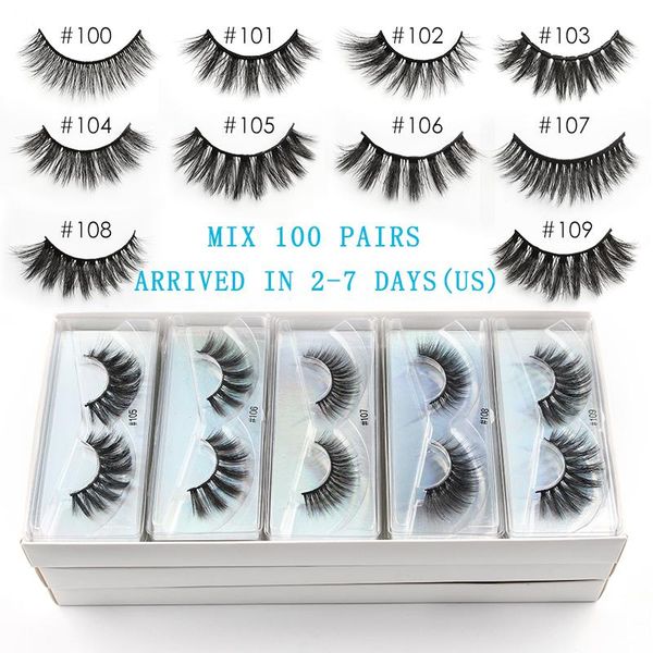 

false eyelashes faux mink wholesale 3d lashes bulk natural pack fake make up in