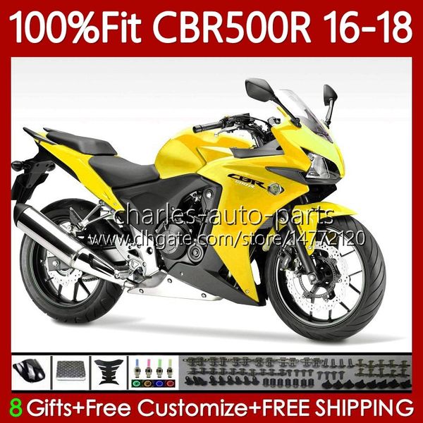 OEM TRABALIFICAÇÃO PARA HONDA CBR 500 CBR500 R $ CC 500R 500CC 2016-2018 Brilho Corporal Amarelo 111No.17 CBR500RR 2016 2017 2018 CBR500CC CBR500R 16 17 18 Feeding Injecção