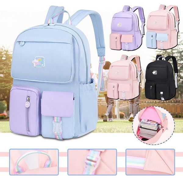 

school bags cartoons pony for teenager girls 2 size rainbow backpack suitable grades 1-6 women backpacks schoolbags