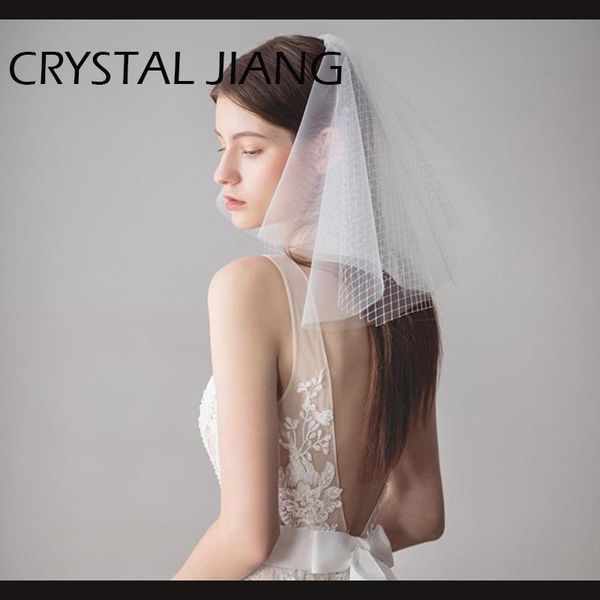 

bridal veils short multi-layer ivory blusher veil, Black