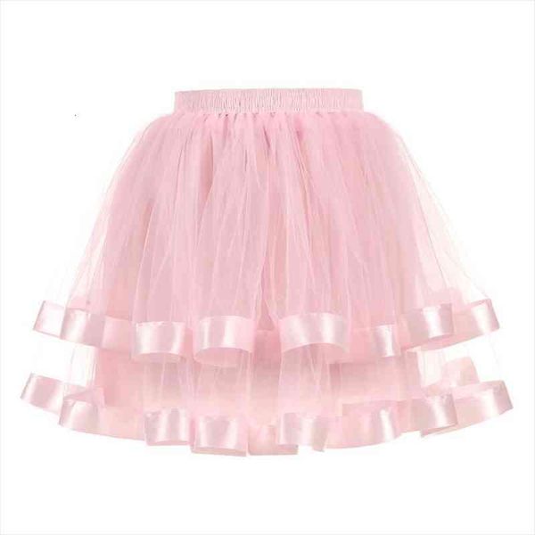 

tutu mesh pleated elastic womens skirt ballet tutus mini fairy pink tulle mother daughter dancewear, Black