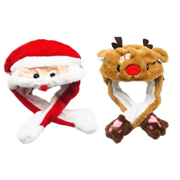 

beanies luminous elk funny jumping hat plush animal christmas with moving ears