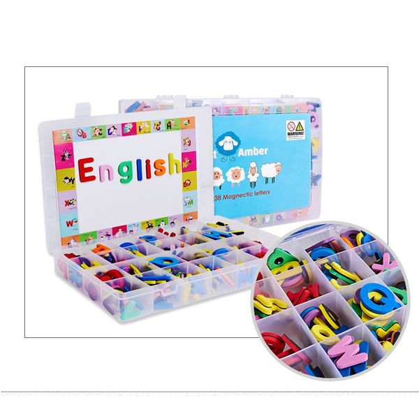 

children toys english alphabet tiles uppercase lowercase letter stickers puzzle toys magnetic stickers early education tools