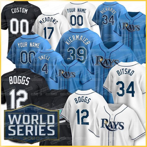 

2020 world series randy arozarena jersey mike zunino kiermaier margot austin meadows tyler glasnow morton blake snell lowe, Blue;black