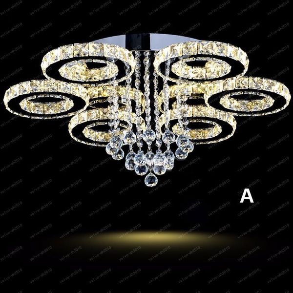 Modern LED Diamond Crystal Chandeliers Luminárias Luminária Luminarias Lâmpadas Pingente Redonda Redonda Montada Montada Sala de Estar Feryer Iluminação Lustre Lustros