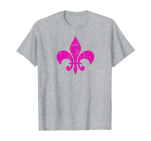 

flower fleur lilly french louisiana new orleans pink t-shirt, White;black