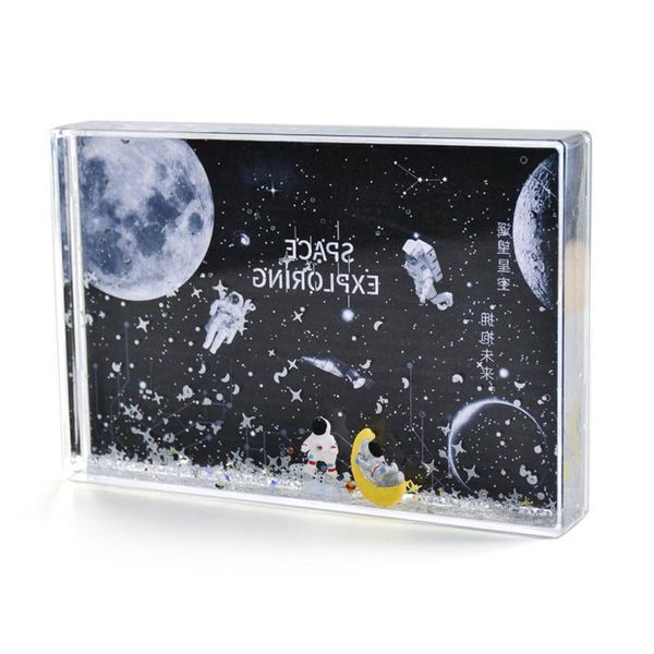 

frames astronaut spaceman deskpo holder quicksand liquid frame with snow floating glitter family picture display chic