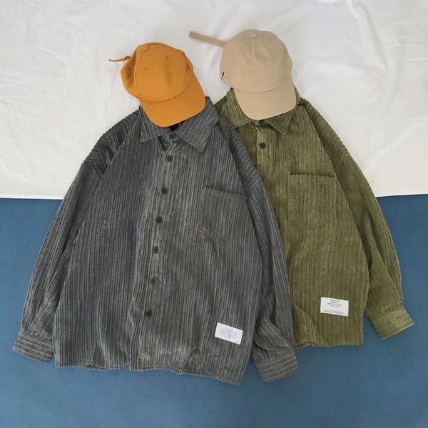 

fashion men solid corduroy pocket shirt autumn casual long sleeves shirt men dress pockets shirts hombre blouse#g51, White;black