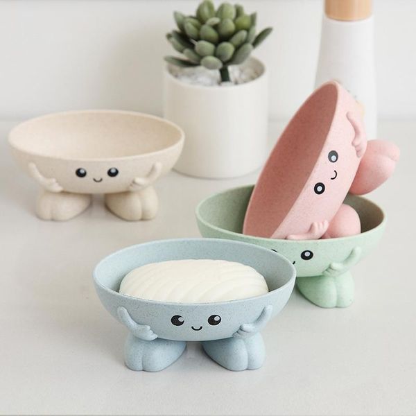 

eco-friendly 1pcs soap box non-slip dish bathroom supplies holder cartoon shape