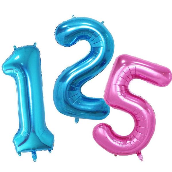 

party decoration 40inch number balloon blue pink helium foil floating birthday kids aniversary decor supplies