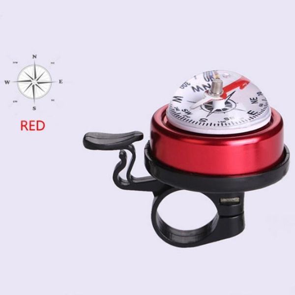 

christmas decorations bicycle compass bell aluminum alloy horn sound alarm protection bell-red suitable for mountain bikes and road