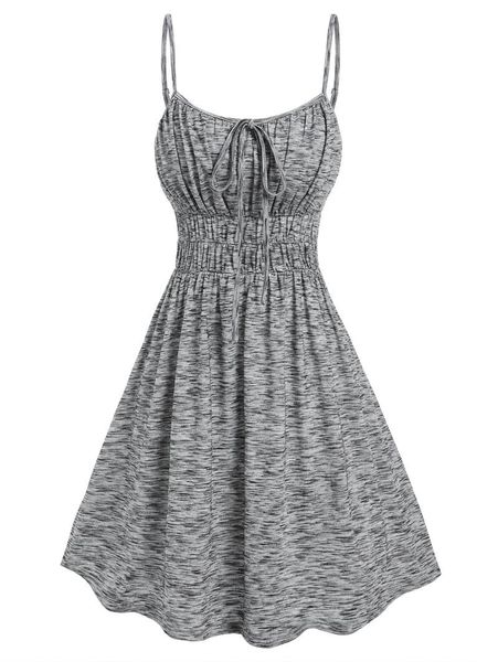 

casual dresses wipalo dress plus size women ruched bust space dye spaghetti strap party robe femme fashion, Black;gray