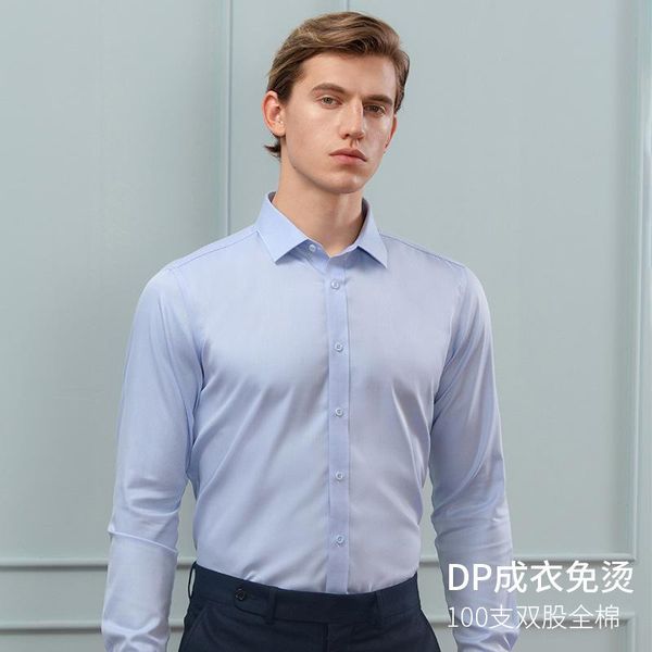 

men's dress shirts 2021 spring and summer long sleeve shirt lutai 100s double strand dp ready to wear non iron business, White;black