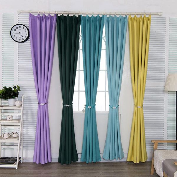 

2pcs/set modern blackout curtains for living room curtains for window treatment drapes solid blinds finished blackout