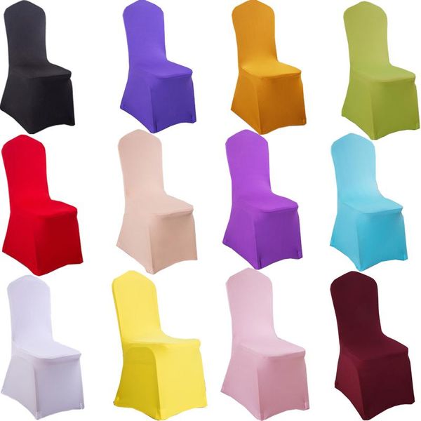 

chair covers solid color wedding cover stretch spandex for seat banquet home dining room