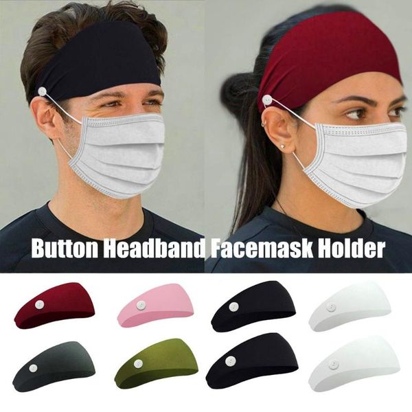 

button headband facemask holder wearing mask protect ears sports quick dry yoga hair bands holder #d