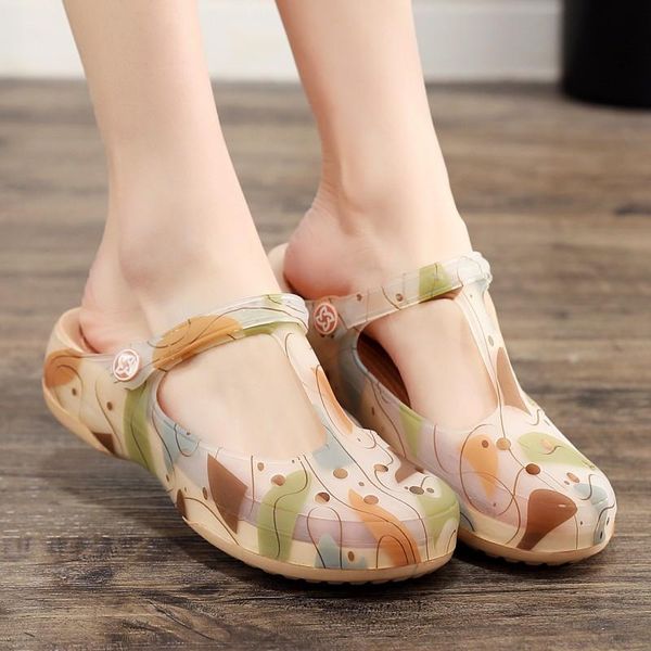 

sandals women's shoes summer flat bottomed beach slippers jelly for women 2021 hole, Black
