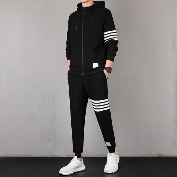 

menswear, hoodie and striped , zipper, casual fashion, outdoor sports, jogging, sportswear, sweatshirt, -6xl, Gray