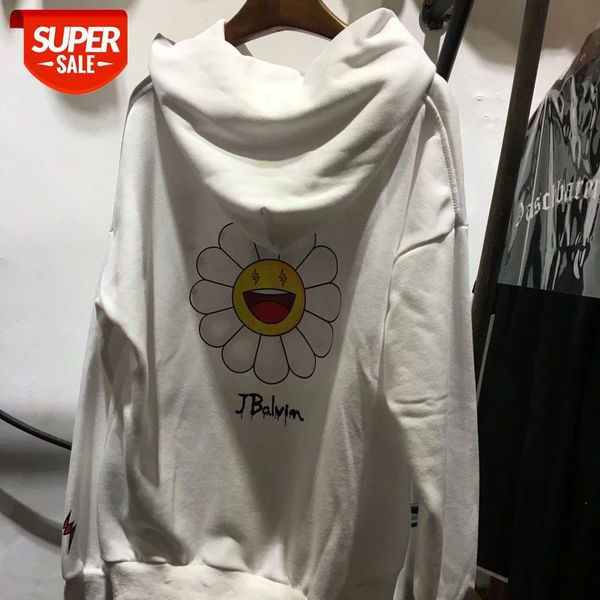 

new j balvin sunflower sign hoodies men women high street washed sweatshirts j balvin 100%cotton hoodie #2s6c, Black