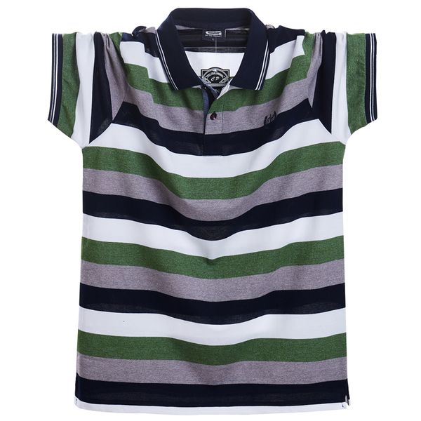 

2021 new men's will see breathable casual plus size 5xl striped sleeve short cotton shirt polo of business clothes t vwrr, White;black