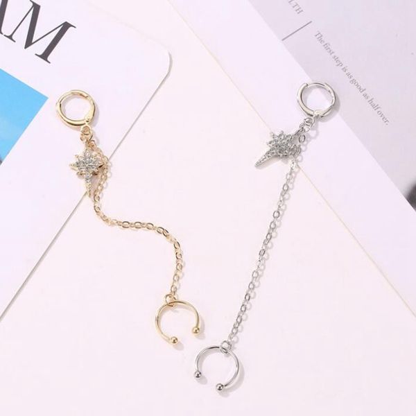 

new fashion earrings tassel star earrings long earrings female street style hipster ear bone clip