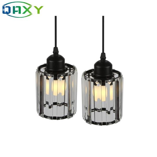 

pendant lamps included led bulb e27 black metal frame light with clear glass bars cylinder/cuboid hanging lamp for dinning room[d5400]