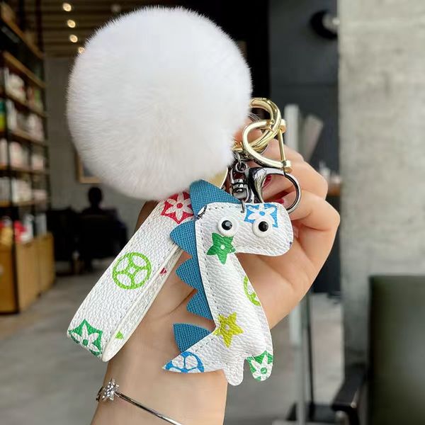 

luxury designer car leather keychain fashion female mens cute long golden key chain, Silver