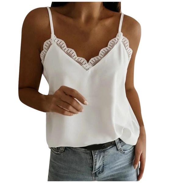 

women's tanks & camis plus size silk women streetwear satin lace korean sling sleeveless tank fashion camisole #45, White