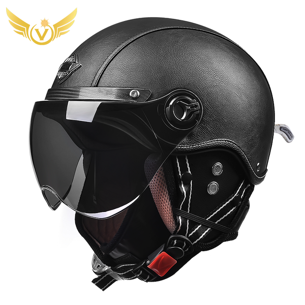 

motorcycle helmets leather for retro half cruise helmet prince vintage moto