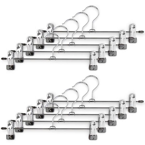 

hangers & racks 10pcs stainless steel trousers rack clip metal anti-slip clothespin wardrobe pants clamp clothes hanger for balcony bathroom