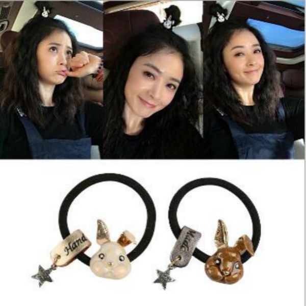 

rabbit fox cat bows rope ring elastic headdress jewelry hair accessories for women headwear headbands head decorations, Silver
