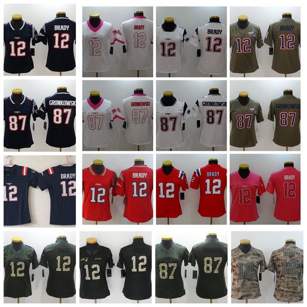 

2020 new england patriots mens camo new 12 tom brady 11 julian edelman 87 rob gronkowski 26 sony michel shirts camo football jerseys, Black;red
