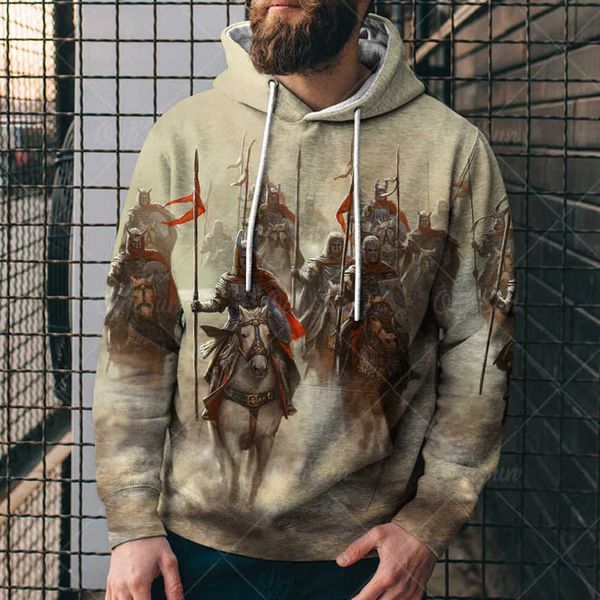 

men's loose 3d digital printed hooded sweaters ip0a, Black