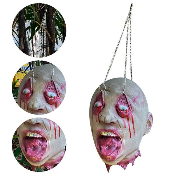 

decorative objects & figurines creepy head hanging ornament scary latex masque halloween props decoration for festival party masquerade uacr