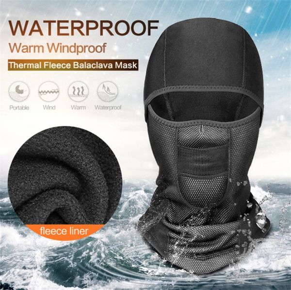 

winter warm hat waterproof windproof face mask hat neck helmet beanies sports bicycle thermal fleece balaclava hat mc174 159 x2, Black