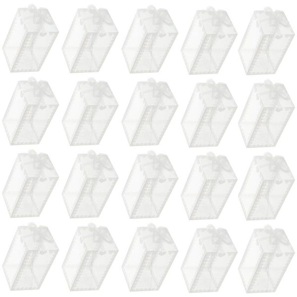 

gift wrap 50pcs transparent sugar boxes bowknot holder wedding candy containers