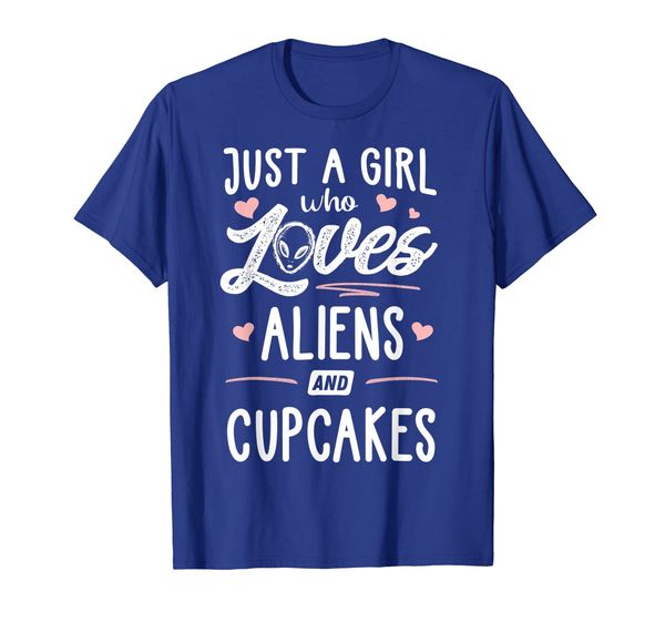 

just a girl who loves aliens and cupcakes gift women t-shirt, White;black