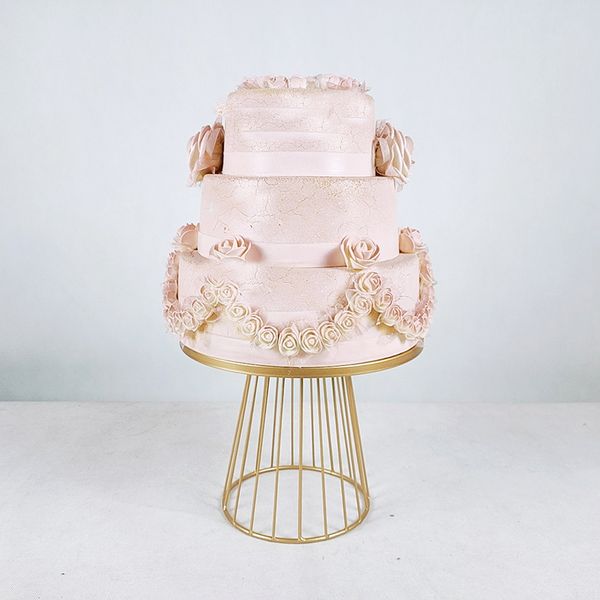 Alzata per torta in metallo Espositore per dessert in oro bianco per matrimoni Decorazione per feste di compleanno Vassoio per alimenti per cupcake 20/25 cm