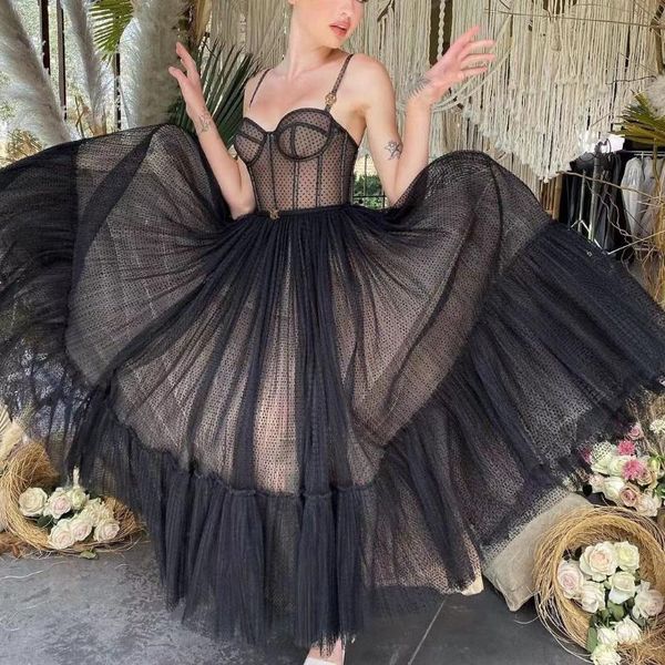 

party dresses engagement lovers ankle skirt point prom sweetheart off the shoulder backless a line tea length formal evening gow, White;black