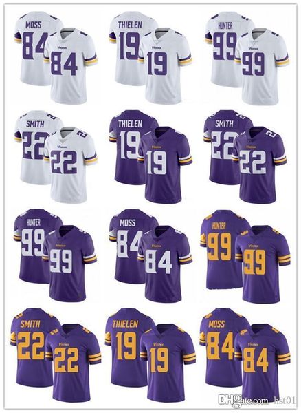 

men women youth minnesota vikings 19 adam thielen 84 randy moss 99 danielle hunter 22 harrison smith football jerseys, Black;red