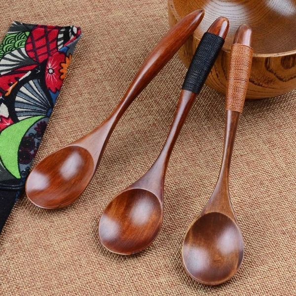 

spoons wooden spoon bamboo soup teaspoon catering kids kitchenware for rice kitchen cooking utensil tool dinner tableware