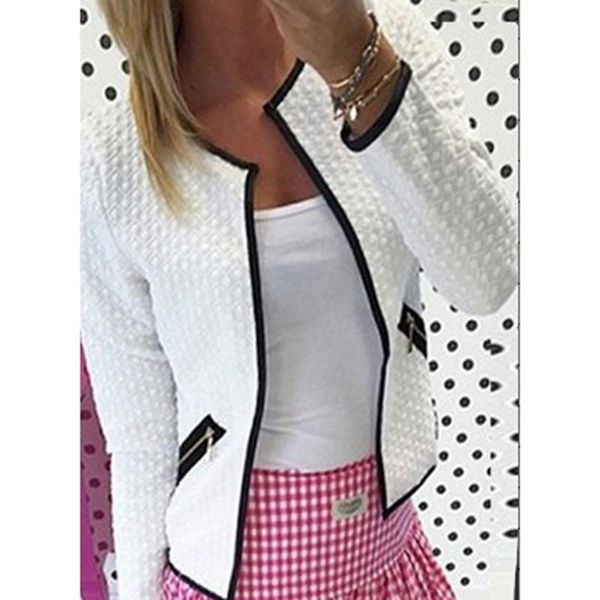 

women's jackets women fashion solid color pocket zipper casual jacket coat 3 colors puls size s-4xl outerwear female clothing, Black;brown