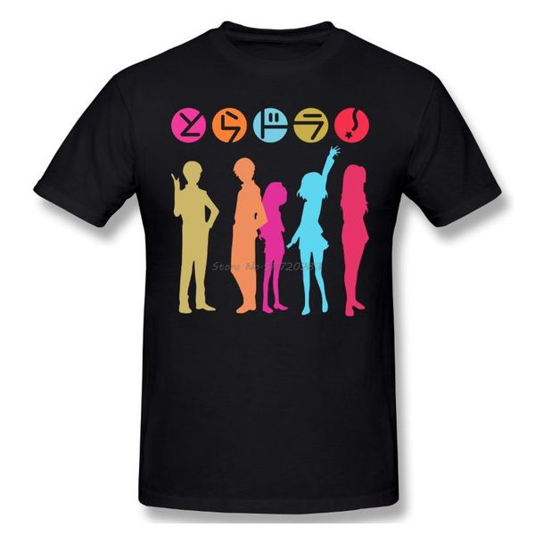 

men's t-shirts toradora casual t shirt gintama tee o neck t-shirt cotton tees harajuku streetwear, White;black