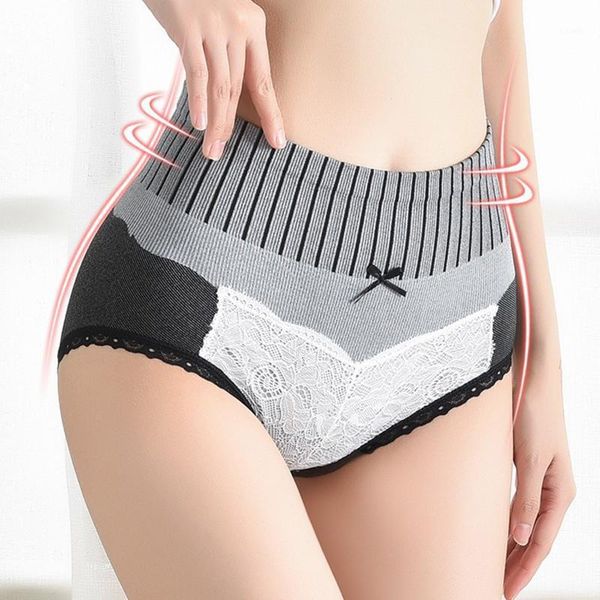 

women's panties fashion high waist cotton briefs hip lift female underwear tummy control soft underpanties lingerie, Black;pink