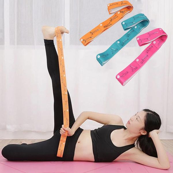 

yoga pull strap belt polyester latex elastic latin dance stretching band loop yoga pilates gym fitness exercise resistance bands