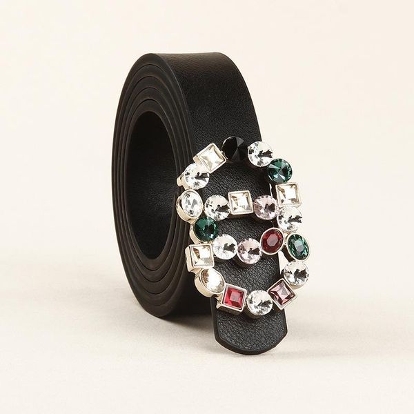 

belts 2021 belt women's fashion double o color diamond inlaid black jeans clothing with matching luxury designers women, Black;brown